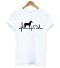 Koszulka damski z nadrukiem - Bicie serca i koń J1797 biały