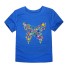 Koszulka dziewczęcy z motylem J3290 ciemnoniebieski