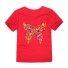 Koszulka dziewczęcy z motylem J3290 czerwony