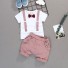 Koszulka i spodenki chłopięce L1615 różowy