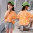 Koszulka i spodenki dziewczęce L1544 pomarańczowy