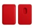 Kožený držák na karty s magnetem MagSafe na iPhone červená