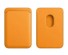 Kožený držák na karty s magnetem MagSafe na iPhone oranžová
