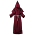 Középkori szerzetes jelmez sötét vörös