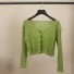 Krótki sweter damski A2325 zielony