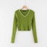 Krótki sweter damski zielony