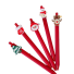 Kuličkové pero s vánoční dekorací 5 ks G3088 červená