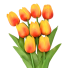 Künstliche Blumen zur Dekoration 3 Stück Set künstliche Tulpen Dekorative Blumen orange