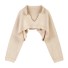 Kurzer Damenpullover G310 beige