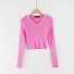 Kurzer Damenpullover rosa