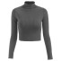 Kurzer Rollkragenpullover für Damen grau