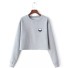 Kurzes Alien-Sweatshirt für Damen grau