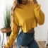 Kurzes Basic-Sweatshirt für Damen gelb