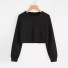 Kurzes Damen-Sweatshirt A19 schwarz