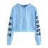 Kurzes Damen-Sweatshirt B9 hellblau