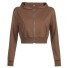 Kurzes Damen-Sweatshirt P1993 braun