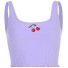 Kurzes Damen-Tanktop mit Kirsche hellviolett