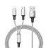 Lade-USB-Kabel für Micro USB / Lightning silbern