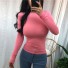 Langärmliges elastisches Damen-T-Shirt A1255 rosa