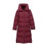 Lange Damen-Winterjacke P2530 weinrot