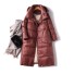 Lange Damen-Winterjacke P2578 weinrot