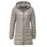 Lange Damenjacke mit Entenfedern J3270 grau