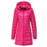 Lange Damenjacke mit Entenfedern J3270 rosa