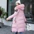 Lange Winterjacke für Damen P1696 rosa