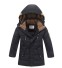 Lange Winterjacke für Jungen J2529 schwarz