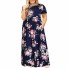 Langes Damenkleid mit Blumen – Übergröße 1