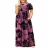 Langes Damenkleid mit Blumen – Übergröße 12