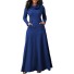 Langes Damenkleid mit Rollkragen blau