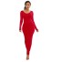 Langes Stretchkleid rot