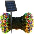LED reťaz 13 m 120 diód so solárnym panelom viacfarebná
