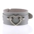 Lederarmband mit Herz grau