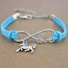 Lederarmband mit Pferd hellblau