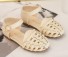 Ledersandalen für Mädchen beige