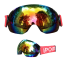 Lehké lyžařské brýle proti zamlžení Profesionální zrcadlové brýle na lyže a snowboard s filtrem UV400 10,5 x 18,5 cm červená