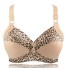 Leoparden-Push-up-BH – Körbchengröße E beige