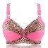 Leoparden-Push-up-BH – Körbchengröße E rosa