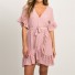 Letní mini šaty s puntíky růžová