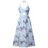 Letnia sukienka z wiązaniem na szyi jasnoniebieski