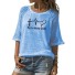 Lockeres Damen-T-Shirt mit Aufschrift blau