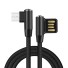 Lomený dátový kábel USB na Lightning / Micro USB čierna