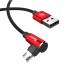 Lomený kabel USB na Micro USB červená