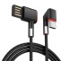 Lomený kábel USB na Micro USB / USB-C čierna