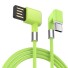 Lomený kabel USB na Micro USB / USB-C zelená
