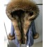 Luksusowa kurtka damska z futrem J2796 niebieski