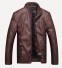 Luksusowa skórzana kurtka męska J1989 brązowy