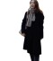 Luksusowy damski płaszcz zimowy J1371 czarny